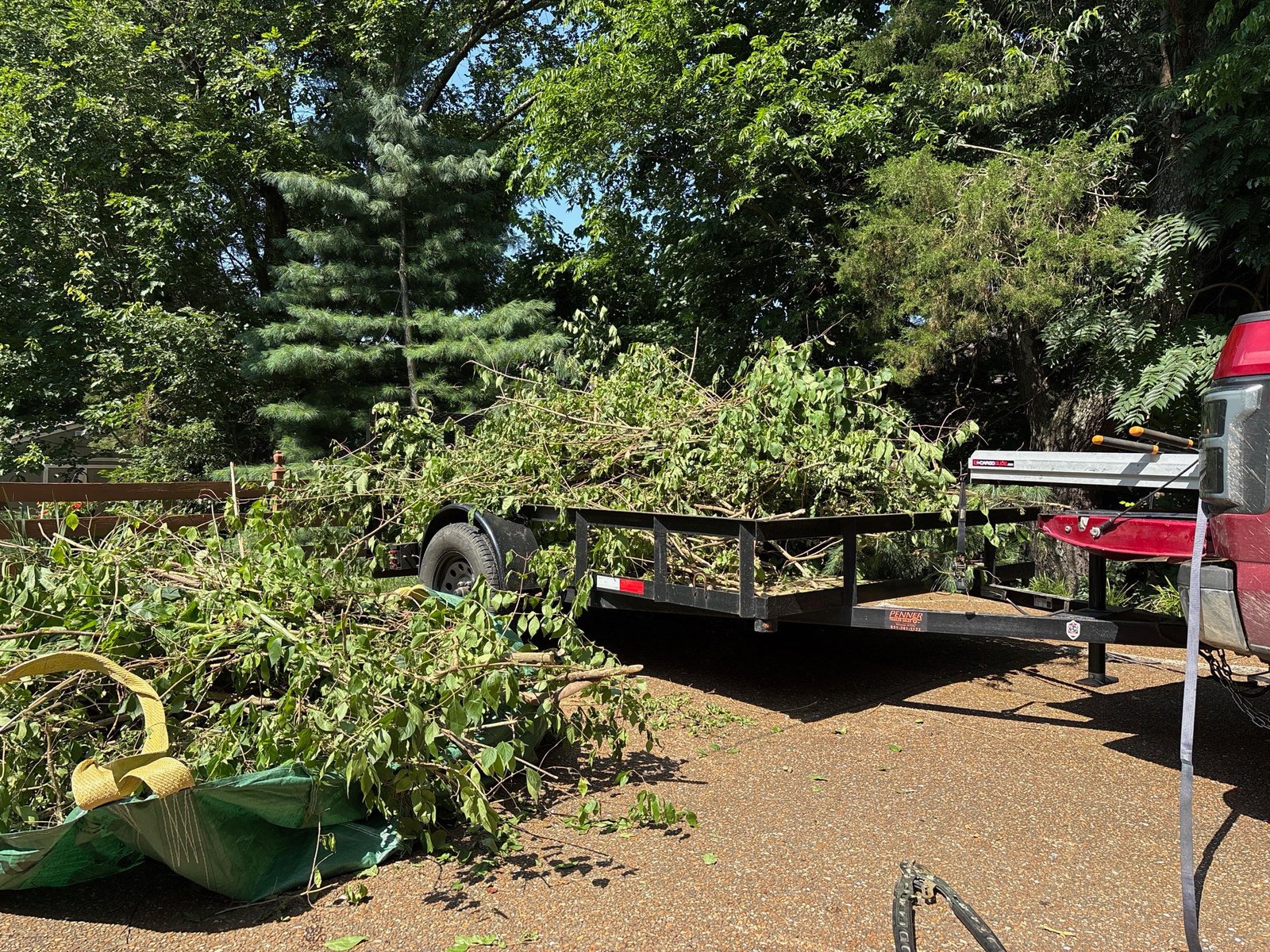 Truck loaded with brush for hauling